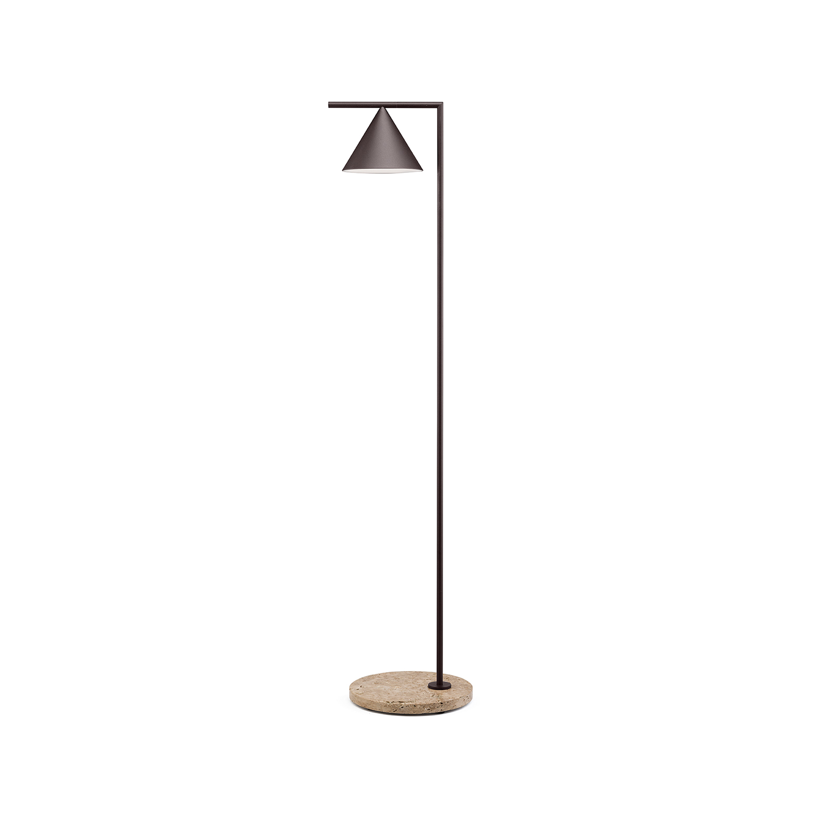 Flos - Lampe Captain Flint Outdoor H 1537 mm Deep Brown/Travertino Imperiale Deep Brown/Travertino I