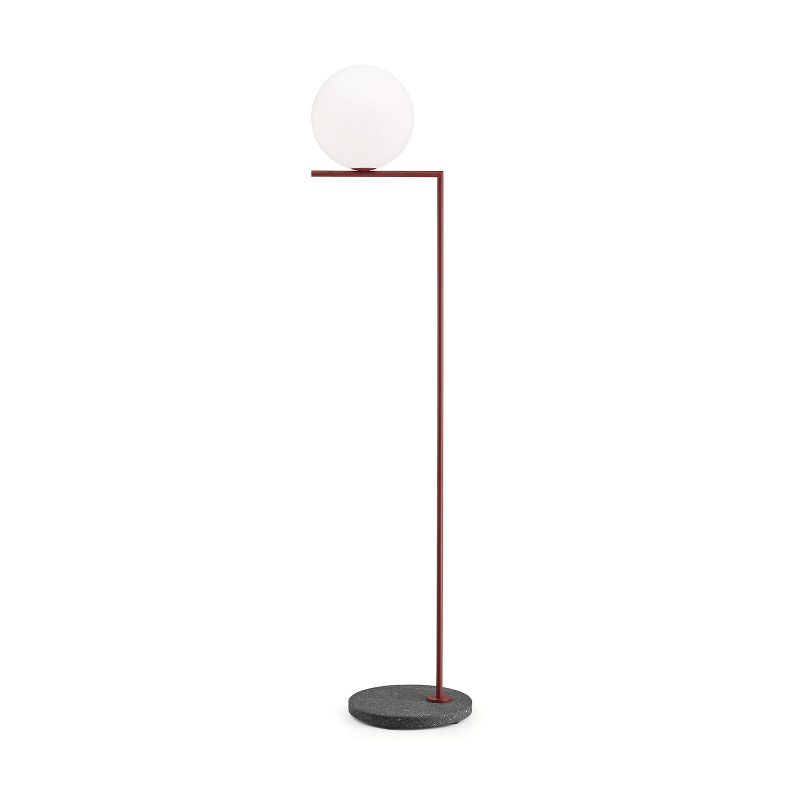 Flos - Lampe IC F2 Outdoor H 1852 mm Burgundy Red/Black Lava