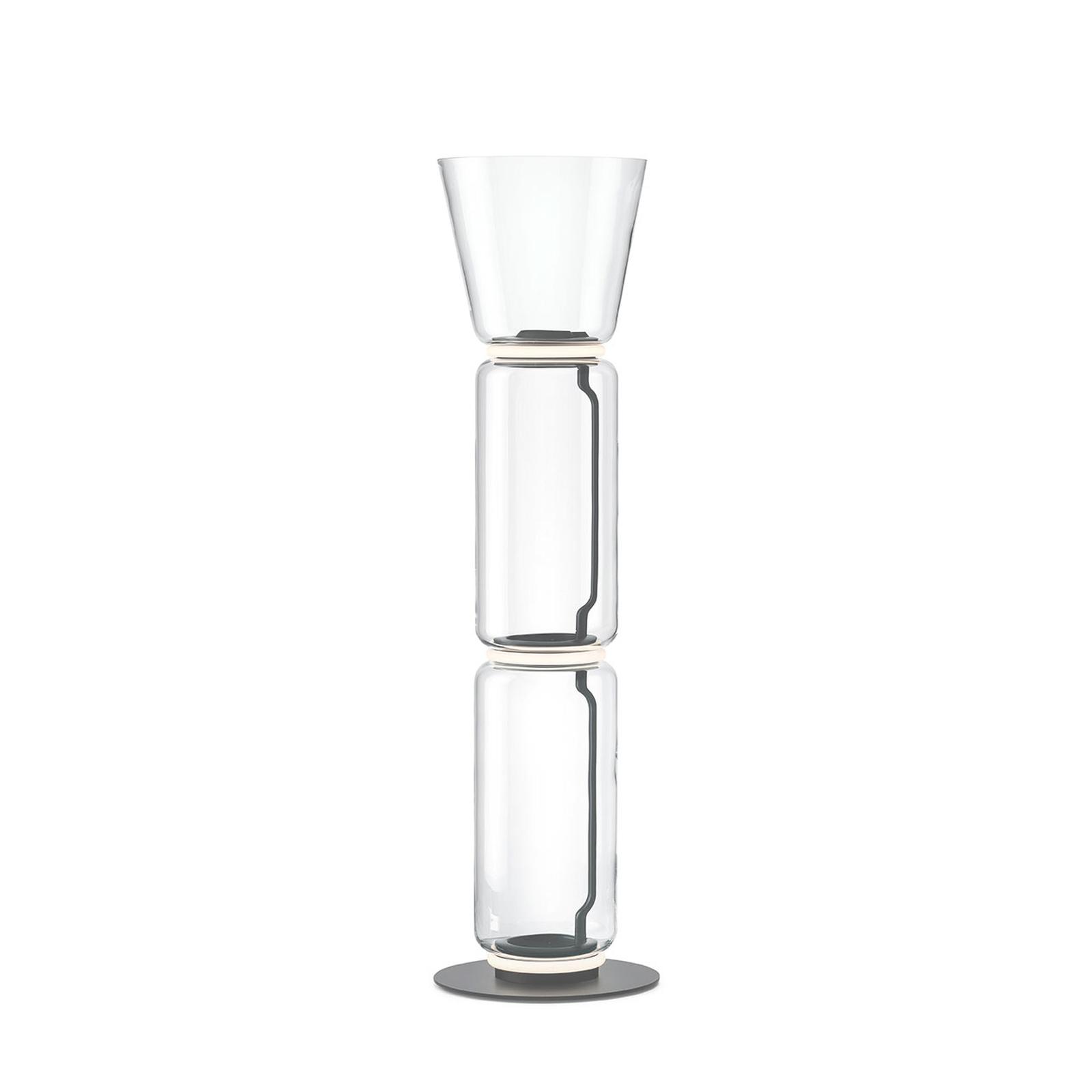 Flos - Lampe Noctambule Floor 2 High Cylinder Cone Small Base Black